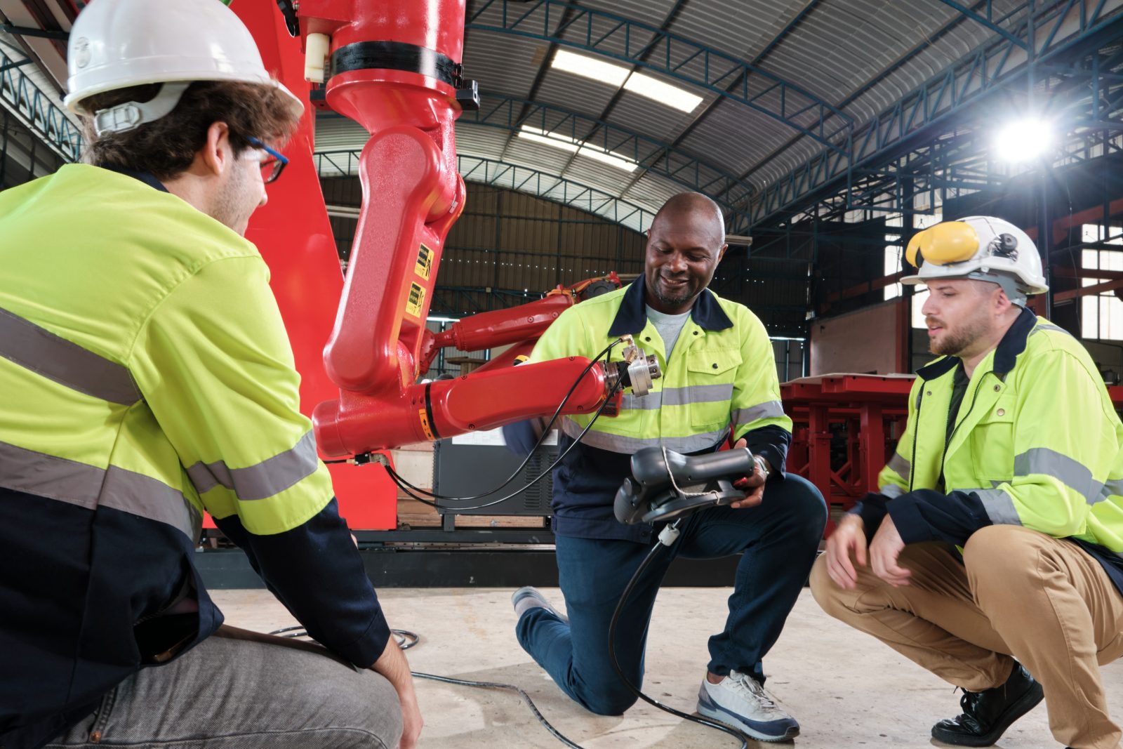 Industrial work alongside robots